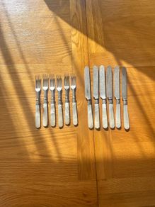 Antique Pearl Handled Dessert Set