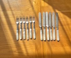 Antique Pearl Handled Dessert Set