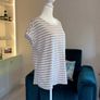 Ladies Short Sleeved Cream & Beige Stripped Tee Shirt from F&F Image 5