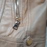 Beige Leather Jacket Image 8
