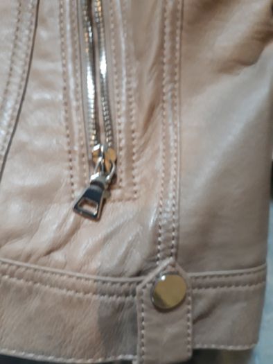 Beige Leather Jacket
