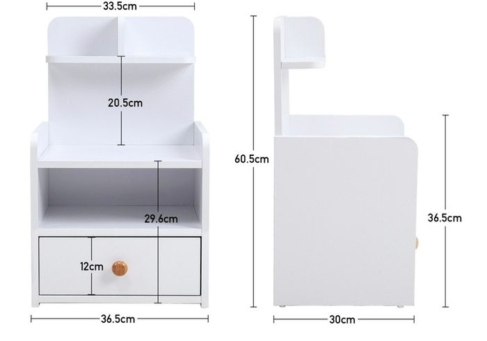 Wooden 1-Drawer Bedside Table
