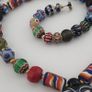 Vintage Venetian Style Mix Glass Beads & Old Face Pendant Necklace Image 8