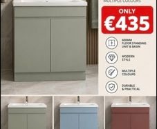 Deann 600 floors standing unit and basin multiple  colours