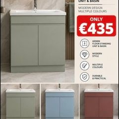 Deann 600 floors standing unit and basin multiple  colours