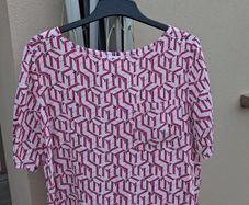 Tommy Hilfiger - Short Sleeve Blouse - Pink White - UK 8 to 10 - BNWT RRP 99