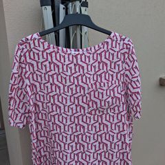 Tommy Hilfiger - Short Sleeve Blouse - Pink White - UK 8 to 10 - BNWT RRP 99