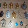 St Francis of Assisi religious medal with Italian blessing on the back plus other religious medals Image 3