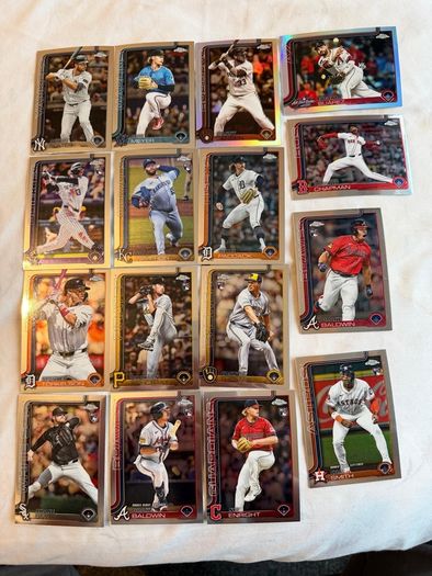 Job Lot of 46 Topps Chrome 2024 Baseball Cards (Includes Many RCs)