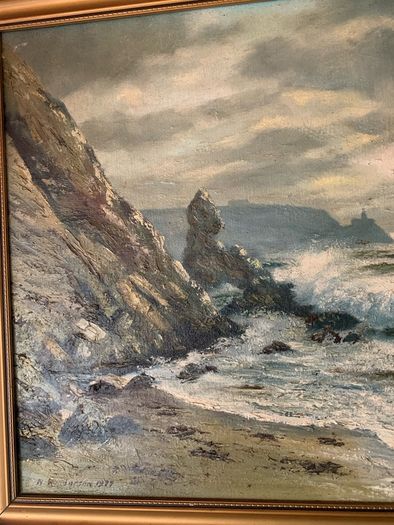 Original oil paintimg, Neville Henderson. "Howth from Doldrum Bay"