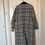 Black and White 90s Style Checkered Long Coat with Shoulder pads Image 3