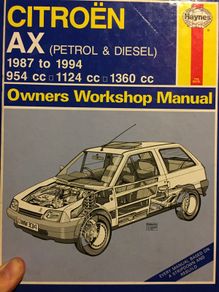Citroen AX Haynes Owners Manual 1987 to 1994