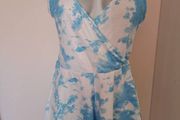 I saw it first tie dye white/blue playsuit size UK12 EU40 Postage included