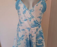 I saw it first tie dye white/blue playsuit size UK12 EU40 Postage included