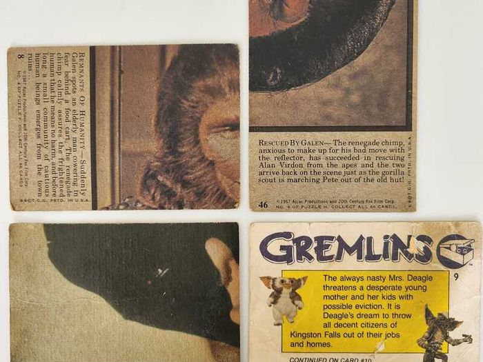 Planet of the Apes, Superman, Gremlins cards