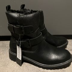 Buckle Casual Boot Fur Lining size 38 5 black Brand New