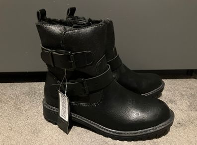 Buckle Casual Boot Fur Lining size 38 5 black Brand New