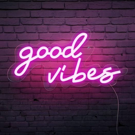 NEW SALE | Good Vibes Neon Sign,Neon Light Powered by USB with Switch, Pink Led Neon Light Sign for Bedroom,Wall Decor,Game Room,Party, Bar Decor