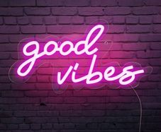 FREE P&P Good Vibes Neon Sign,Neon Light Powered by USB with Switch, Pink Led Neon Light Sign for Bedroom,Wall Decor,Game Room,Party, Bar Decor