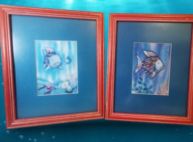The Rainbow Fish Pair Of 2 X Framed Art Prints Marcus Pfister Purple Glitter