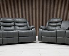 Roma Leather Wireless Charging Recliner Sofa Set