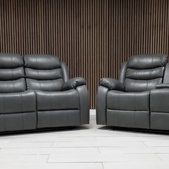 Roma Leather Wireless Charging Recliner Sofa Set