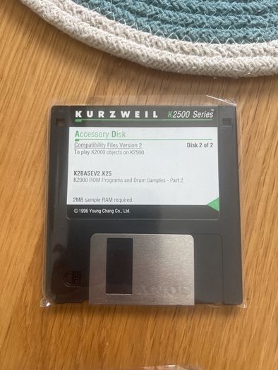 Kurzweil K2500 Complete Factory Disk Set - NEW SEALED - OS 2.31