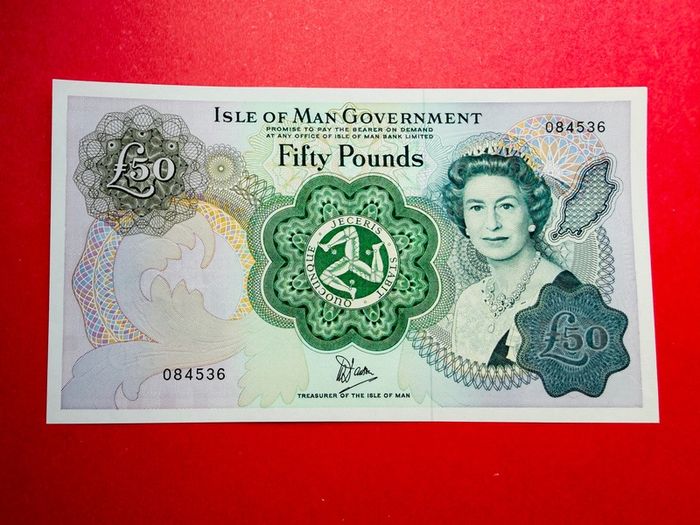 Isle Of Man  50 Pounds  1983. Pick  39a.  DAWSON  SIGNATURE  Scarce ( Uncirculated )