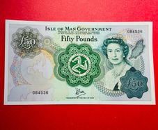 Isle Of Man  50 Pounds  1983. Pick  39a.  DAWSON  SIGNATURE  Scarce ( Uncirculated )