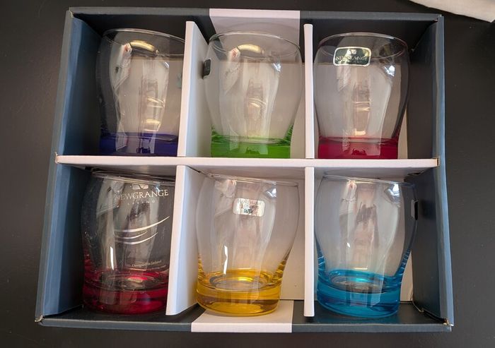 Newgrange Living Rainbow Coloured Base Tumblers Set of 6 Boxed