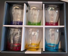 Newgrange Living Rainbow Coloured Base Tumblers Set of 6 Boxed
