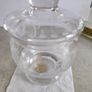 Rare Vintage Large Clear Crystal Glass Pedestal Round Candy Dish with Lid cloud Tyrolean handwork, Image 8