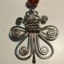 Mid Century Sterling Silver,Amber,Agate and Spinel Necklace Image 4