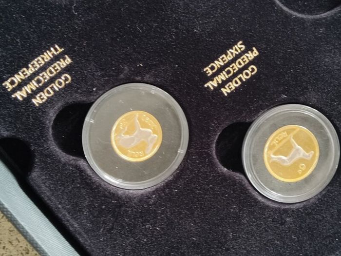 Irish collection coin box+ 4 coins