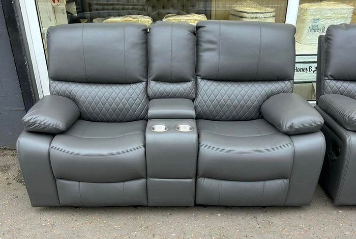 3+2 Rita Dark Grey Manual Recliner Sofa Set