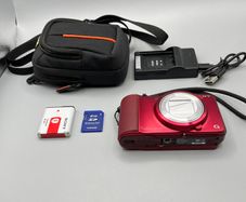Sony Cyber-shot DSC-H90 16.1MP 16x Zoom Digital Camera - Red - Full Kit