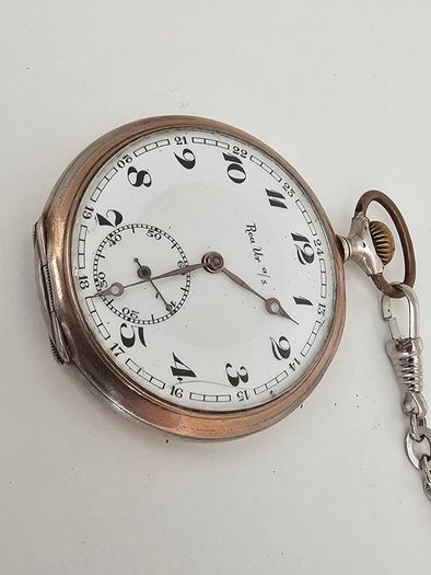 Antique Early 1900s Silver Pocket Watch Swiss made