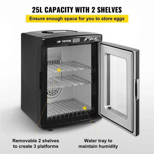 Egg Incubator Reptile Incubator 25L Scientific Lab Incubator Digital Incubator Cooling and Heating 5-42C Reptile Egg Incubator 12V/110V Work for Small Reptiles