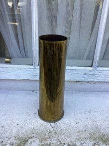 Brass Military shell case engraved 1916