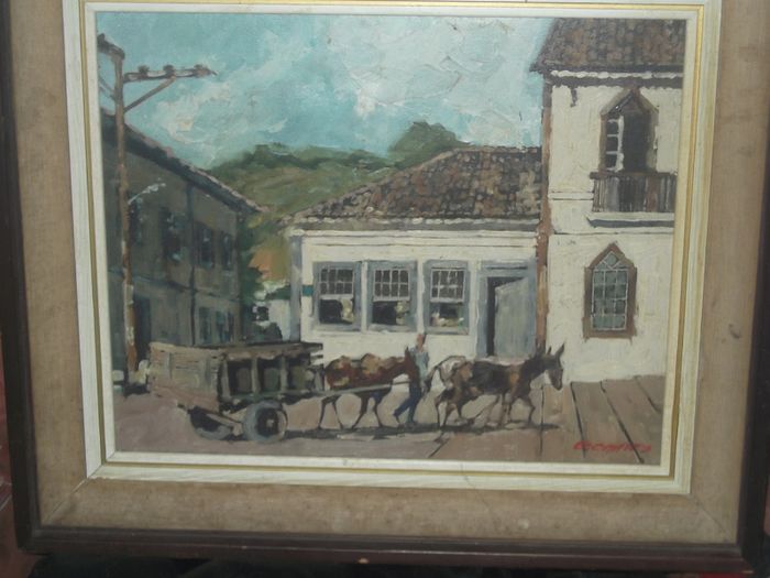 a lovely oil painting on canvas,signed by glauco chaves