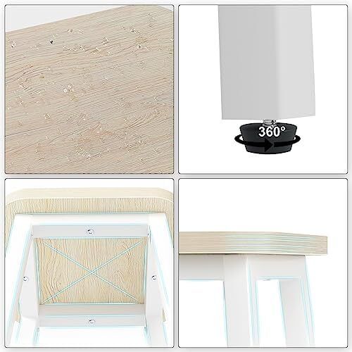 Bar Stools Square Base Set of 2, Tall Breakfast Bar Stools with Footrest for Kitchen, Industrial Style, for Dining Room, Party Room, 29.5 x 29.5 x 70CM