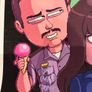 Scream pixel art poster Autographed by Rose McGowan and David Arquette Image 2