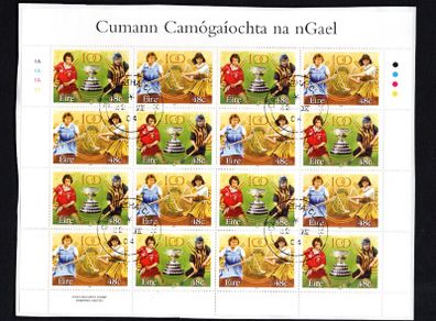 2004 Ireland Cumann Camogaiochta (Camogie) na Ngael Stamp Sheetlet Plate Fine CDS Used with Dublin cancel of 22nd July 2004 (First day of issued) on envelope extract