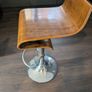 Bar Stools / Chair wooden Set of 2 with Low Back for Breakfast Kitchen Counter Island Image 4