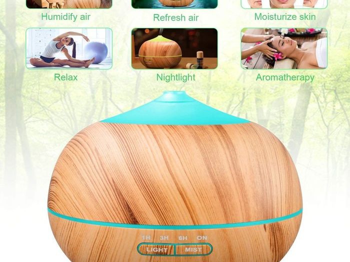 400ml Essential Oil Diffusers Ultrasonic Humidifier Portable Aromatherapy Diffuser with Cool Mist and 7 Colour Changing LED Lights Aroma Diffuser, Waterless Auto off Air Purifiers-Yellow