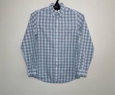 Tommy Hilfiger 80's 2 Ply Mens Green Check Long Sleeve Shirt Size Small