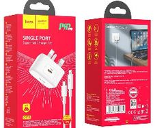 Hoco C91B Founder Single Port PD 20W Type C to Lightning Charger Set