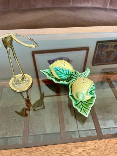 Vintage Collectable Portuguese Lemon Condiment  Shakers Bordallo Pinheiro