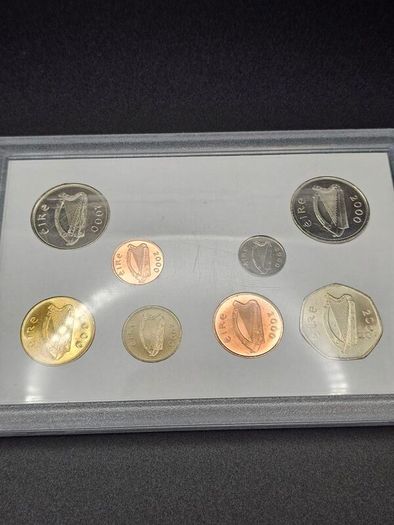 Complete Millennium Irish decimal coin display set titled