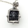 Vintage 925 Sterling Silver, Marcasite & Black Spinel Gothic Necklace Image 4